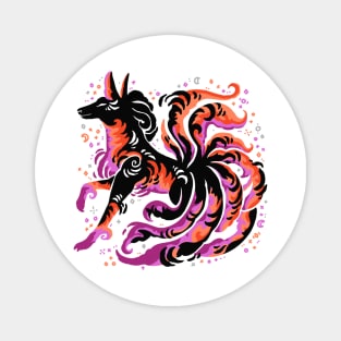 Lesbian Flag Kitsune Magnet